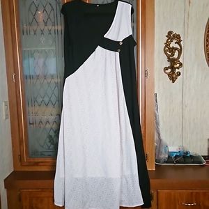 Long dress amazon brand black and cream
